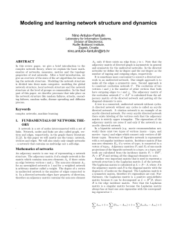 Modeling and learning network structure and dynamics
