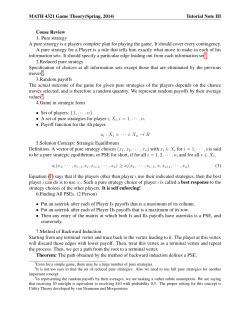 MATH 4321 Game Theory(Spring, 2014)