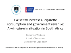 Excise tax increases, cigarette consumption and government revenue