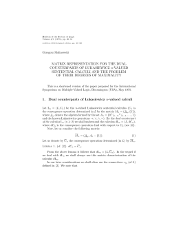MATRIX REPRESENTATION FOR THE DUAL COUNTERPARTS OF