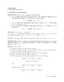 CHAPTER 9 CONVERGENCEIN Rn 9.1 LIMITS OF SEQUENCES