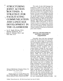 structuring joint action routines: a strategy for