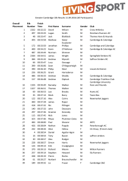 Greater Cambridge 10k Results 11.09.2016 (All