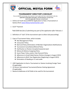 tournament director`s checklist - Michigan State Youth Soccer
