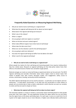 Frequently Asked Questions on Measuring Regional Well