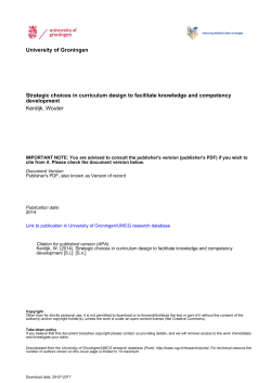 University of Groningen Strategic choices in curriculum design to