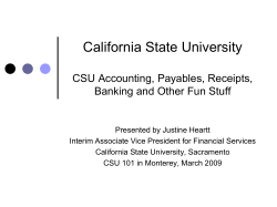 California State University Disbursements, Deposits