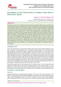 Investigation of Soil Characteristics of Sambisa Game Reserve
