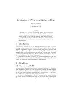 Investigation of SVMs for multi