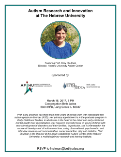 Autism Research and Innovation at The Hebrew University