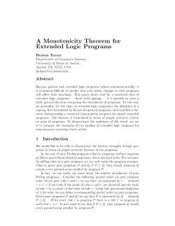 A Monotonicity Theorem for Extended Logic Programs