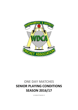 one day matches senior playing conditions season 2016/17