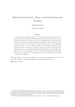 Efficient Informal Trade: Theory and Field Experimental Evidence