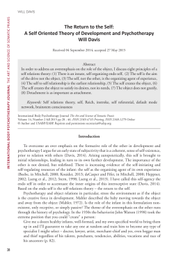 The Return to the Self: A Self Oriented Theory of Development and
