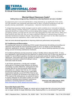 Cutting Cleanroom Costs