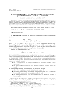 A COMPUTATIONALLY EFFICIENT FEASIBLE