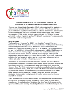 1 ASHA Position Statement: The Every Student Succeeds Act