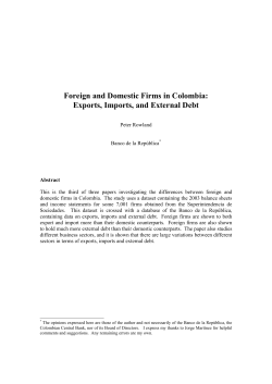 Foreign and Domestic Firms in Colombia