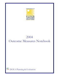 Outcome Measurement Reports - Florida Department of Elder Affairs