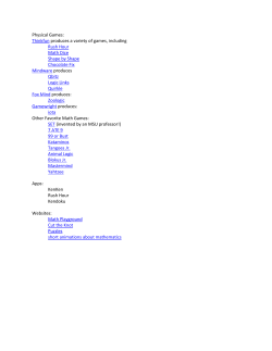 Physical Games: Thinkfun produces a variety of games