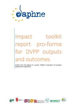 Impact toolkit report pro-forma for DVPP outputs and outcomes