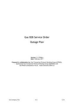 Gas B2B Service Order Outage Plan v3.3
