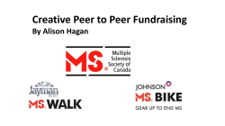 Creative Peer to Peer Fundraising By Alison Hagan What