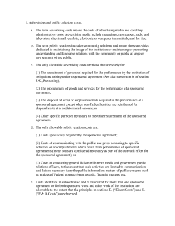 1. Advertising and public relations costs. a. The term advertising