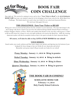 book fair coin challenge - Holy Family Catholic School