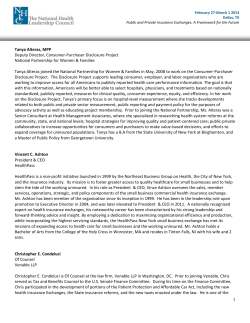 Francis J - National Alliance of Healthcare Purchaser Coalitions