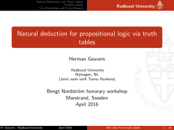 Natural deduction for propositional logic via truth tables