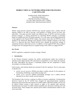 MOBILE VIRTUAL NETWORK OPERATOR STRATEGIES: CASE