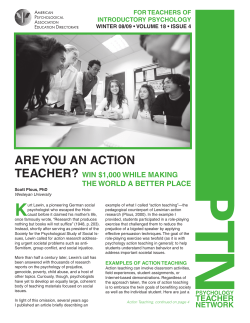 are you an action - Social Psychology Network