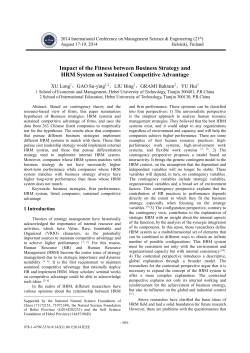 Impact of the Fitness between Business Strategy and HRM System