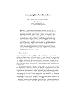 Lexicographic Path Induction