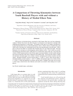 A Comparison of Throwing Kinematics between Youth Baseball