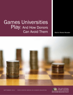 GAMES UNIvERSITIES PlAy