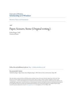 Paper, Scissors, Stone (Original writing).