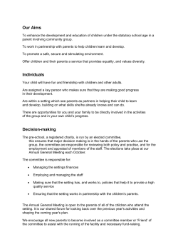 Our aims - Gorefield Pre