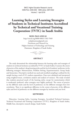 Learning Styles and Learning Strategies of Students in Technical