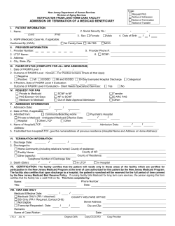 LTC-2, Notification from LTC Facility of Admission or Termination of