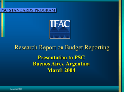 Key Recommendations on Ex-Post Budget Reports IPSAS on
