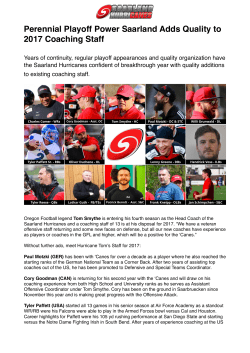 Perennial Playoff Power Saarland Adds Quality to 2017 Coaching Staff