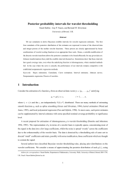 Posterior probability intervals for wavelet thresholding 1 Introduction