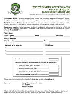 Updated (2014) Golf Tournament Team Reg Form