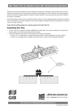 Gib&reg; Quiet Ties for Double Frame Gib&reg; Sound Control Systems