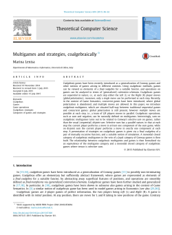Theoretical Computer Science Multigames and strategies