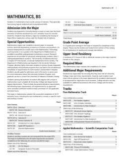 Mathematics, BS - UA academic catalog