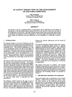 an agency theory view of the management of end