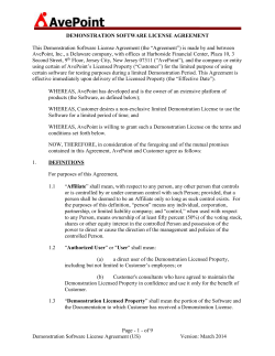 compared with Demonstration Software License